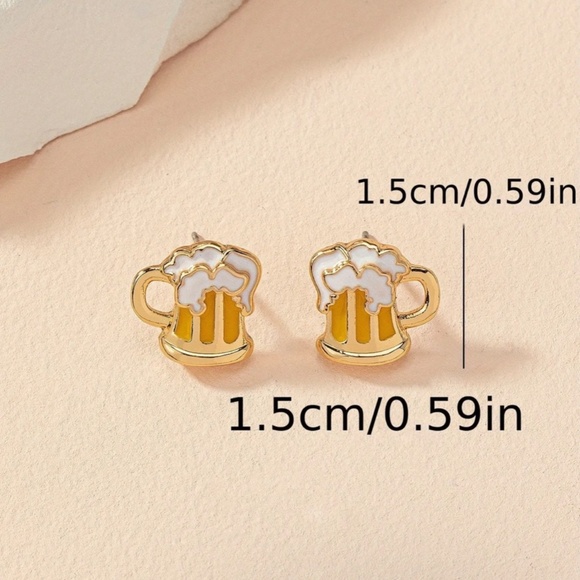 🆕Absolut Vodka, Jack Daniel's Whiskey, Corona beer, Enamel Bear Mug Earrings - Picture 13 of 13